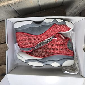 Red and Gray Athletic Sneakers